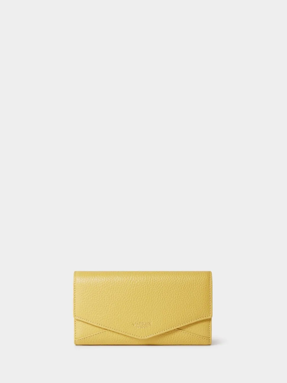 Osprey London Yellow The Core Medium Leather Matinee Purse