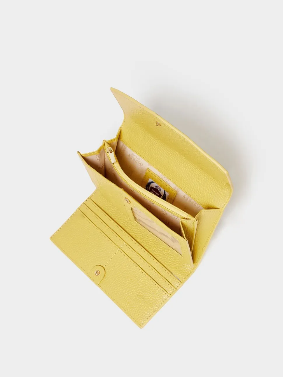 Osprey London Yellow The Core Medium Leather Matinee Purse
