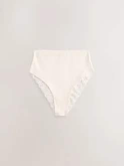 Paisley High Rise High Leg Cotton Lace Knickers 4 Pack