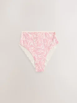 Paisley High Rise High Leg Cotton Lace Knickers 4 Pack