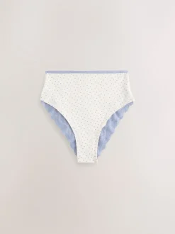 Paisley High Rise High Leg Cotton Lace Knickers 4 Pack