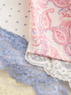 Paisley High Rise High Leg Cotton Lace Knickers 4 Pack