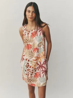 Palm Print/Blue Stripe Dress 2 Pack