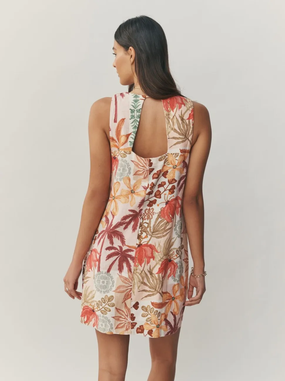 Palm Print/Blue Stripe Dress 2 Pack