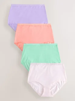 Pastel Full Brief Cotton Logo Knickers 4 Pack