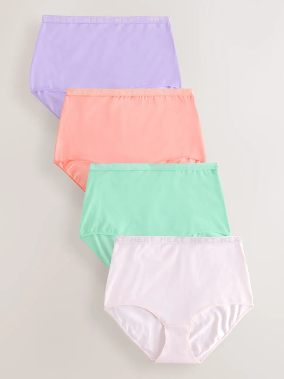Pastel Full Brief Cotton Logo Knickers 4 Pack