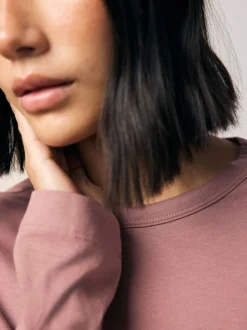 Pastel Pink Long Sleeve Crew Neck T-Shirt