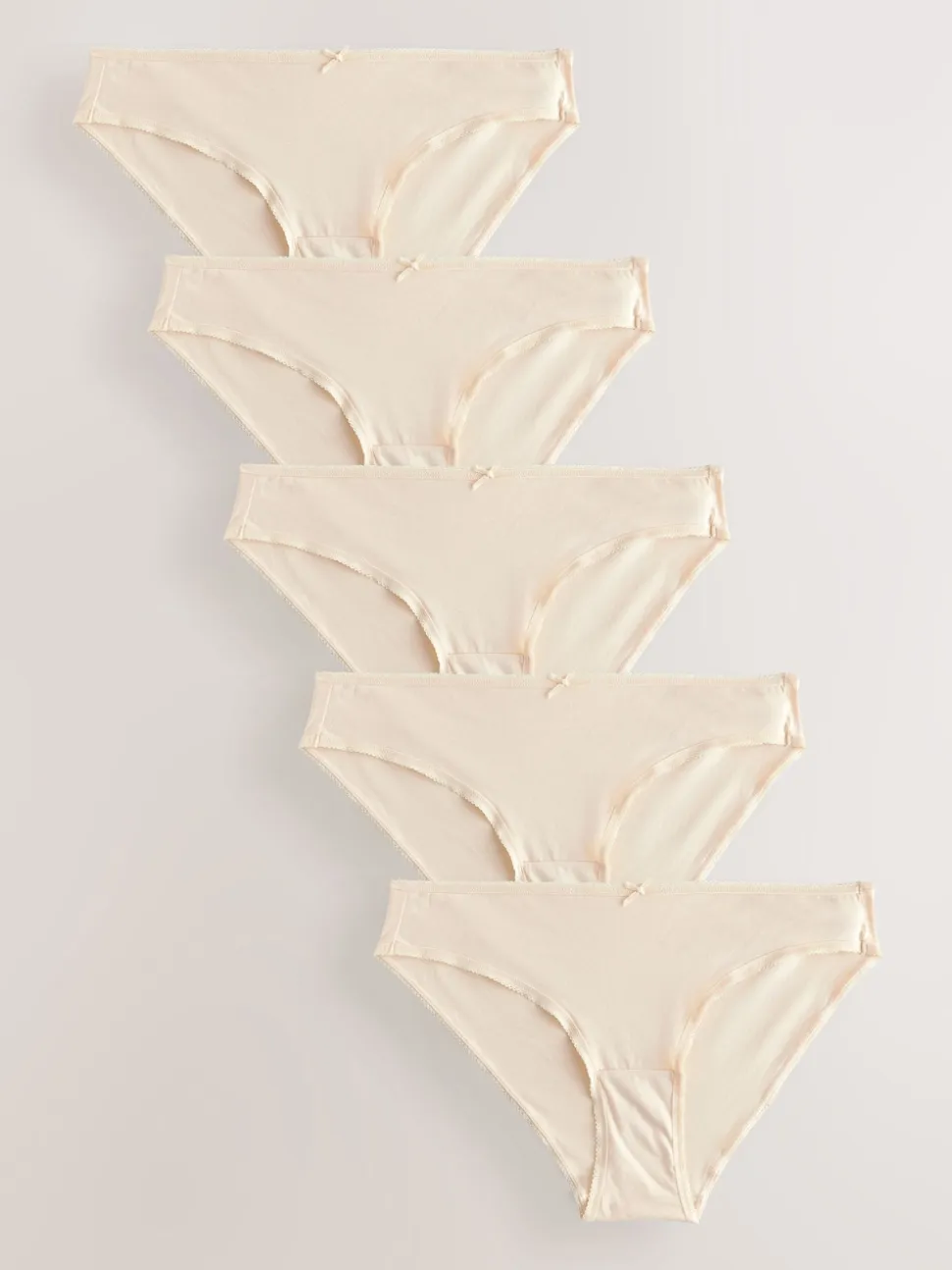 Pastel Rose Nude Bikini Cotton Rich Knickers 5 Pack