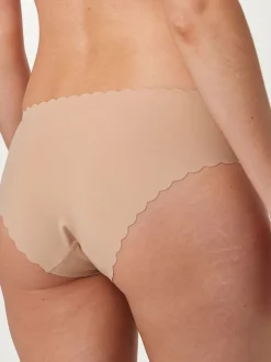 Pastel Rose Nude Brazilian No VPL Scallop Edge Knickers