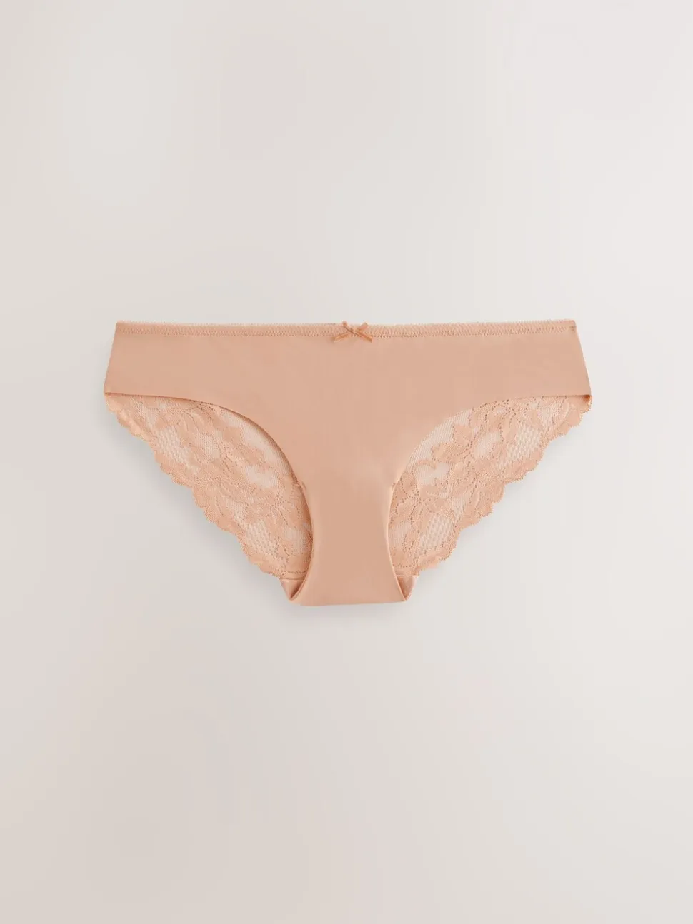 Pastel Rose Nude Brazilian No VPL Lace Back Briefs 3 Pack