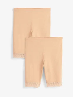 Pastel Rose Nude Cotton Blend Anti-Chafe Shorts 2 Pack