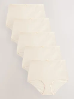 Pastel Rose Nude Full Brief Cotton Rich Knickers 5 Pack