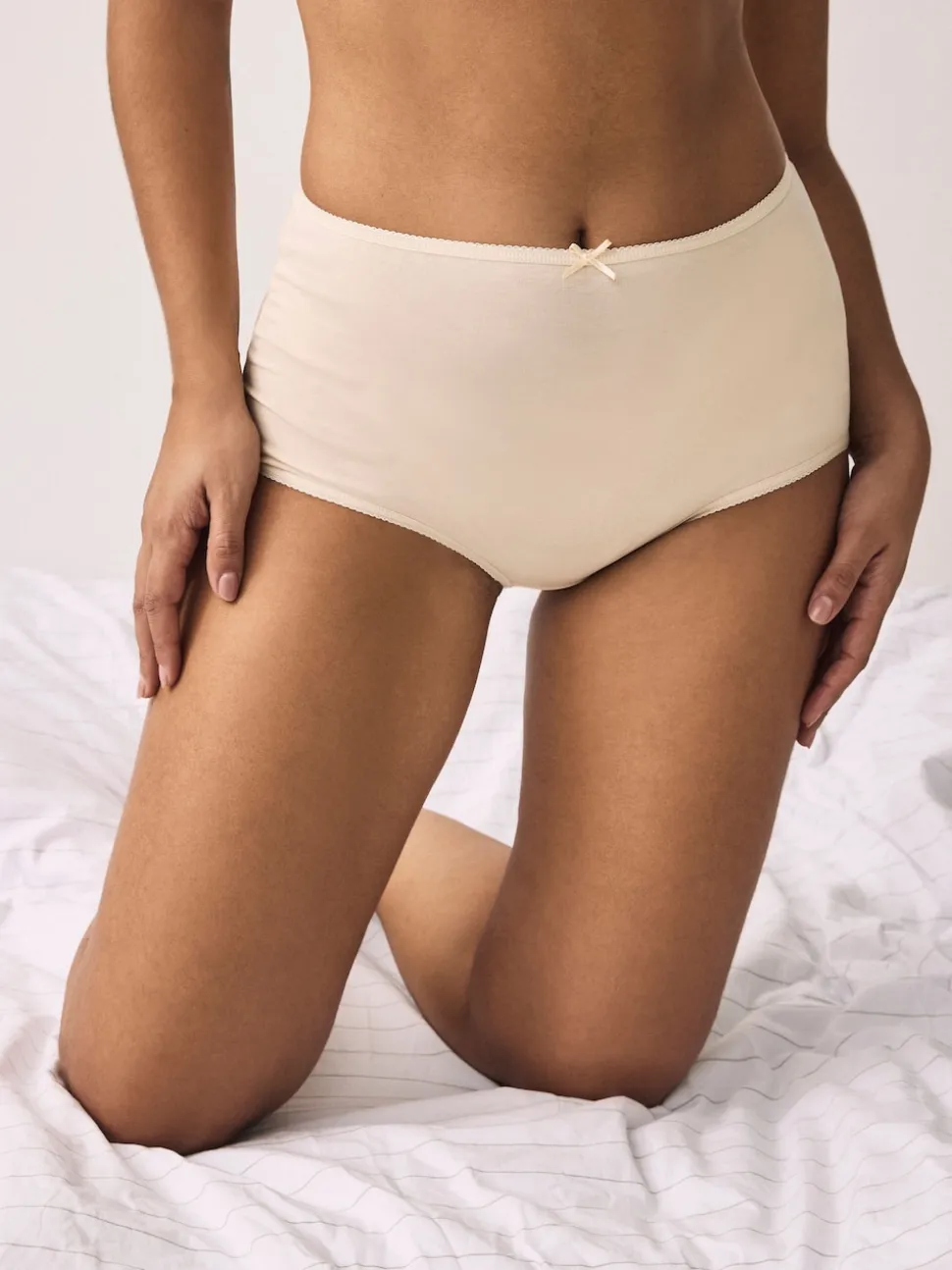 Pastel Rose Nude Full Brief Cotton Rich Knickers 5 Pack