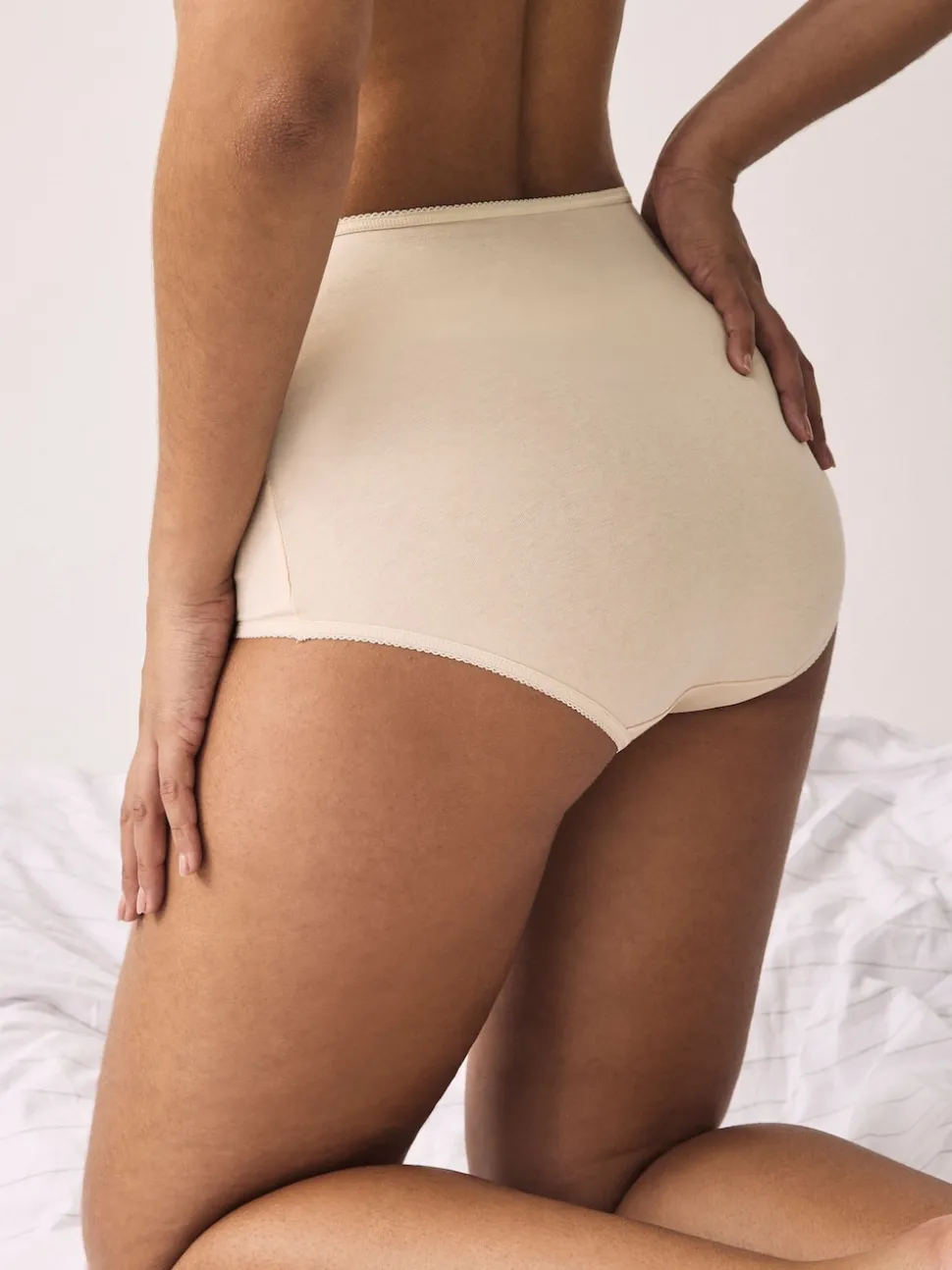 Pastel Rose Nude Full Brief Cotton Rich Knickers 5 Pack