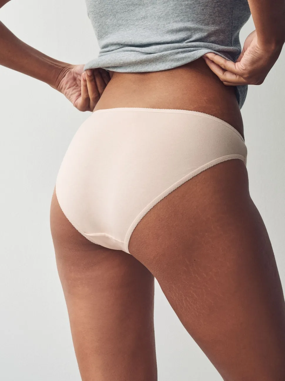 Pastel Rose Nude High Leg Cotton Rich Knickers 5 Pack