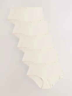 Pastel Rose Nude Midi Cotton Rich Knickers 5 Pack