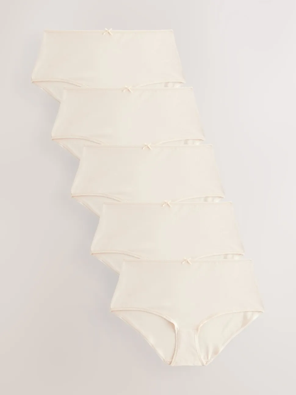 Pastel Rose Nude Midi Cotton Rich Knickers 5 Pack