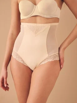 Pastel Rose Nude Super High Waist Briefs Firm Tummy Control Shaping Briefs
