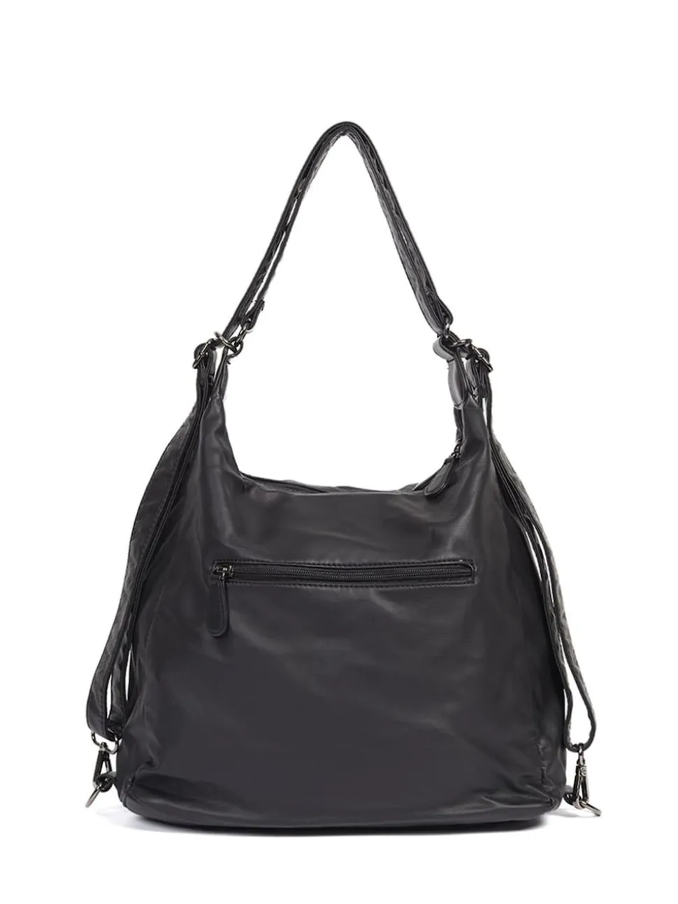 Pavers Black Convertible Shoulder Bag Backpack