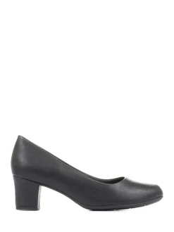 Pavers Black Heeled Court Shoes