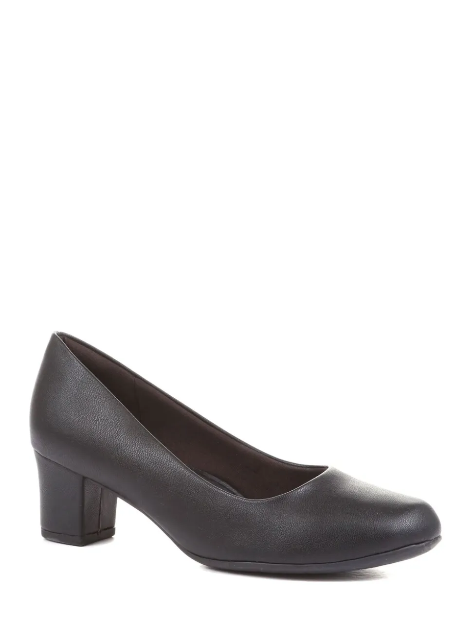 Pavers Black Heeled Court Shoes