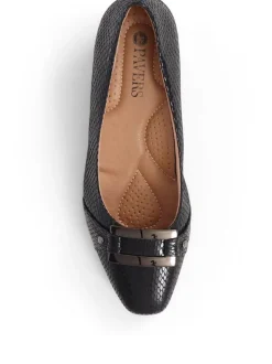 Pavers Black Heeled Court Shoes