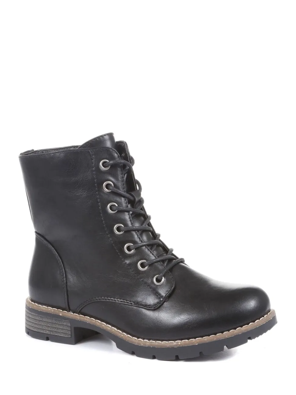 Pavers Black Ladies Lace-Up Ankle Boots