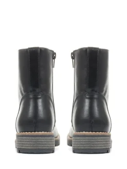 Pavers Black Ladies Lace-Up Ankle Boots