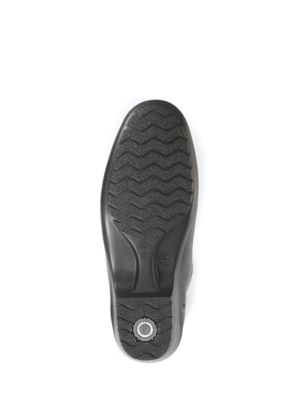 Pavers Black Ladies Wide Fit Leather Slip-On Shoes