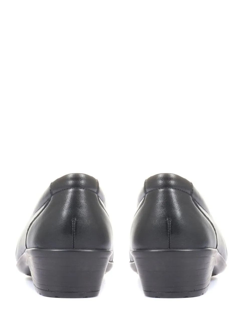 Pavers Black Ladies Wide Fit Leather Slip-On Shoes