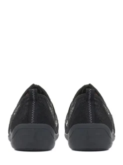 Pavers Black Leather Fit Trainers