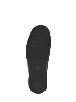Pavers Black Leather Fit Trainers