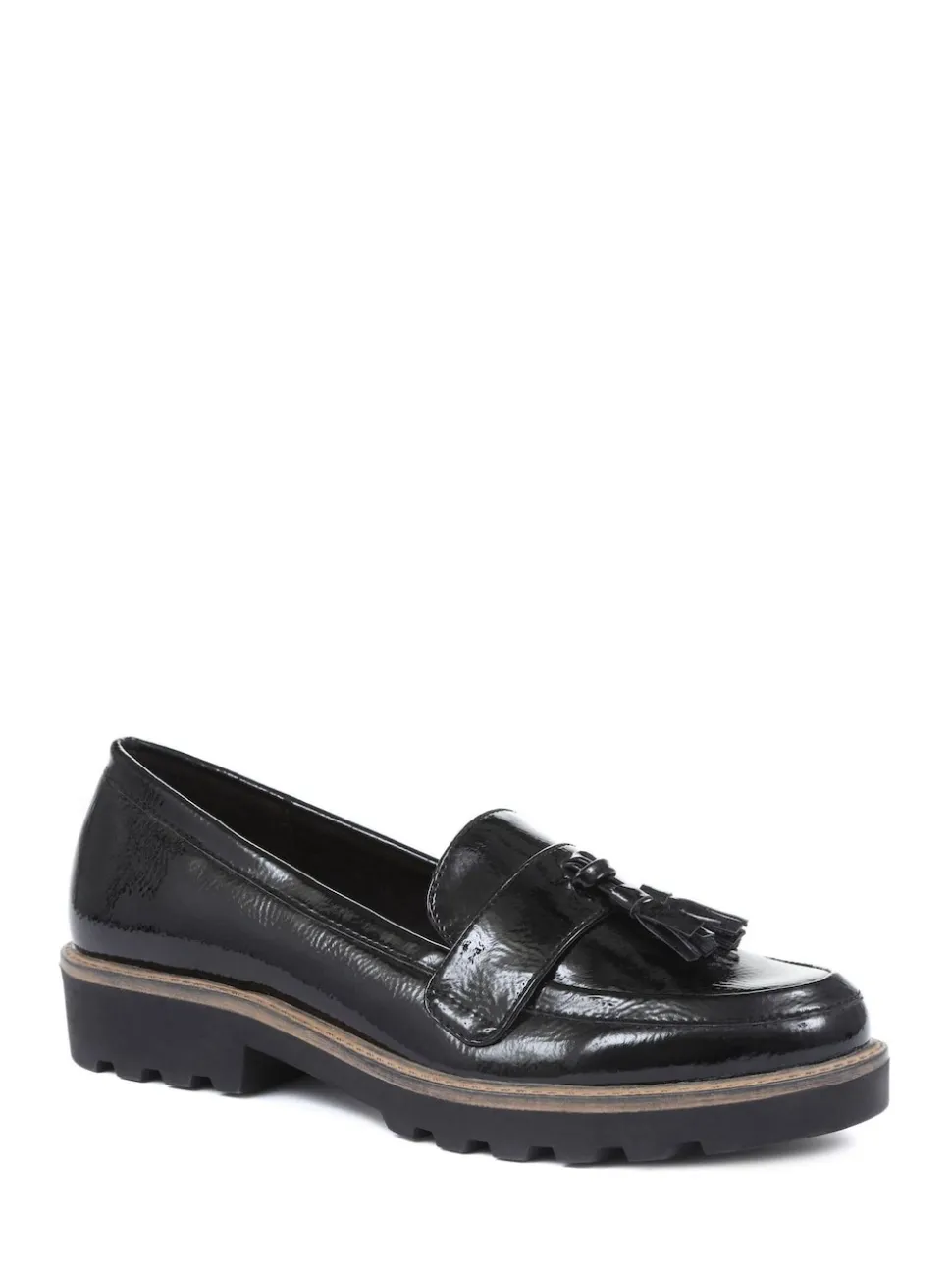 Pavers Black Patent Ladies Loafers