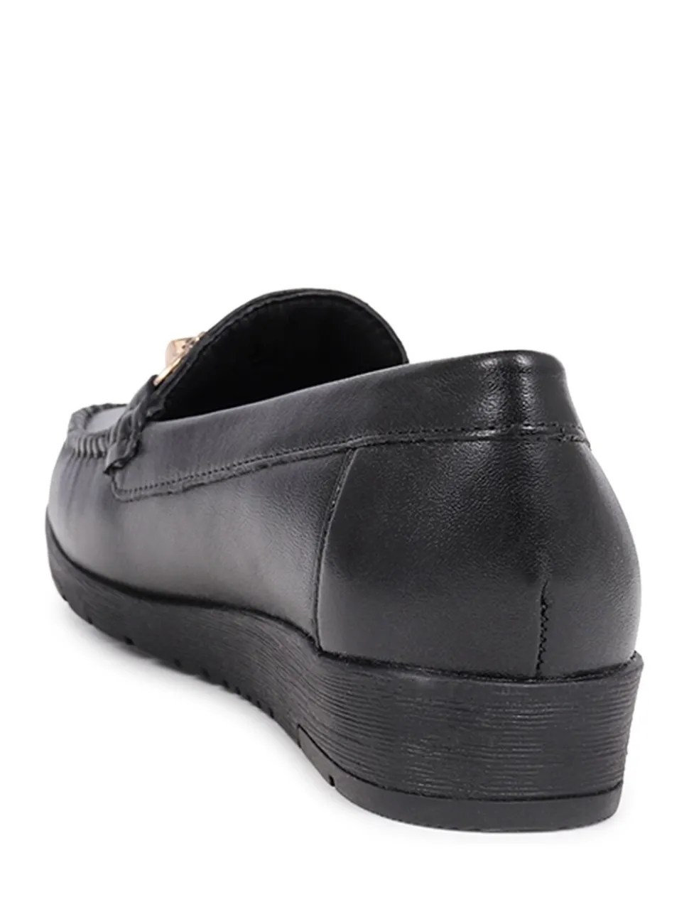 Pavers Black Smart Leather Moccasins