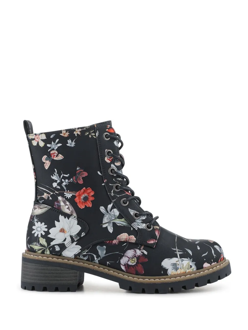 Pavers Black Wide Fit Lace-Up Ankle Boots
