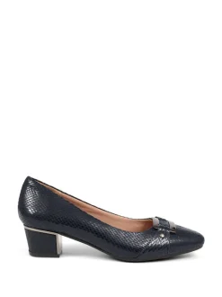 Pavers Blue Heeled Court Shoes