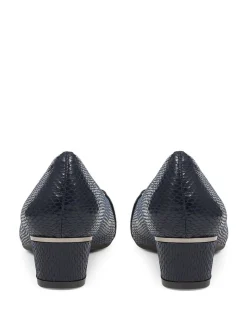 Pavers Blue Heeled Court Shoes