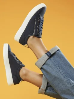 Pavers Blue Navy Pavers Chunky Platform Trainers