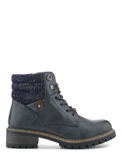 Pavers Blue Wide Fit Grippy Ankle Boots