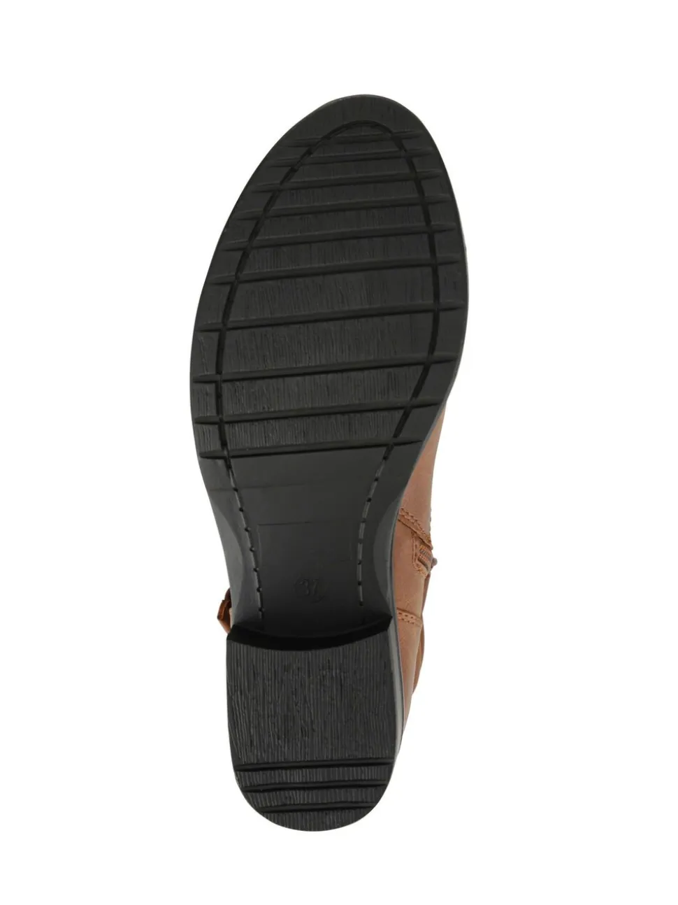 Pavers Brown Buckle-Detailed Calf Length Boots