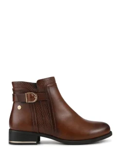 Pavers Brown Ladies Ankle Boots Smart