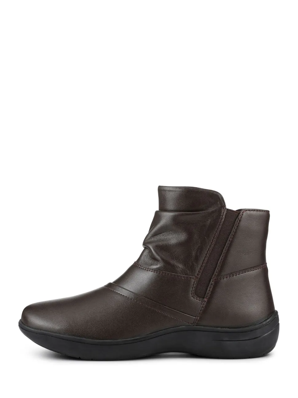 Pavers Brown Wide Fit Leather Ankle Boots
