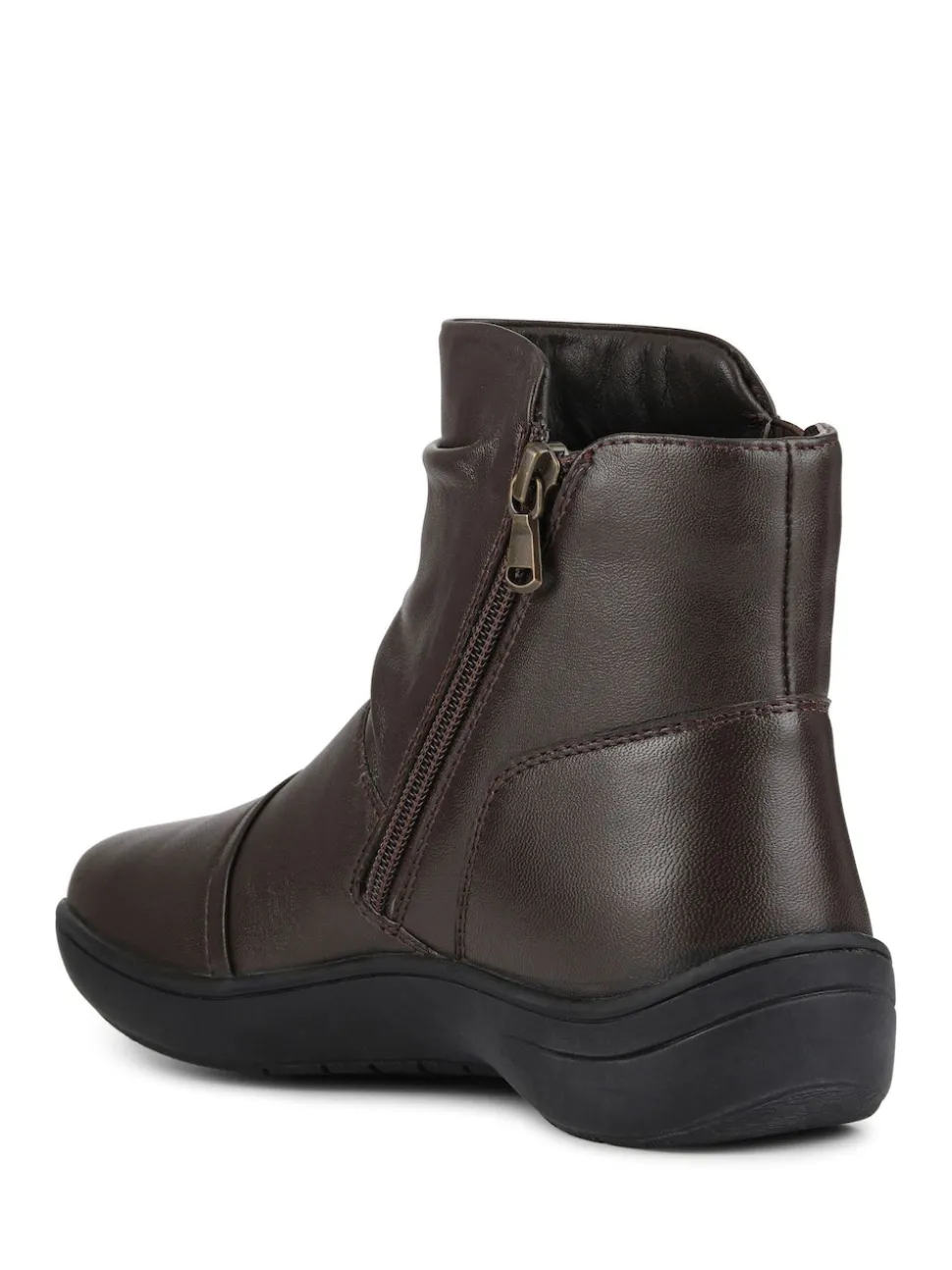 Pavers Brown Wide Fit Leather Ankle Boots