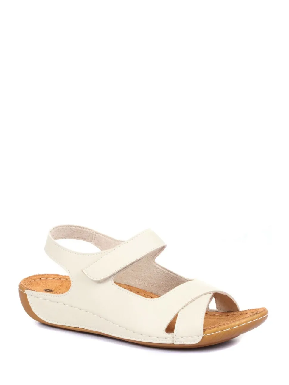 Pavers Cream Ladies Touch Fasten Sandals