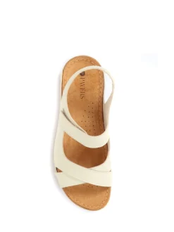 Pavers Cream Ladies Touch Fasten Sandals