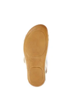 Pavers Cream Ladies Touch Fasten Sandals
