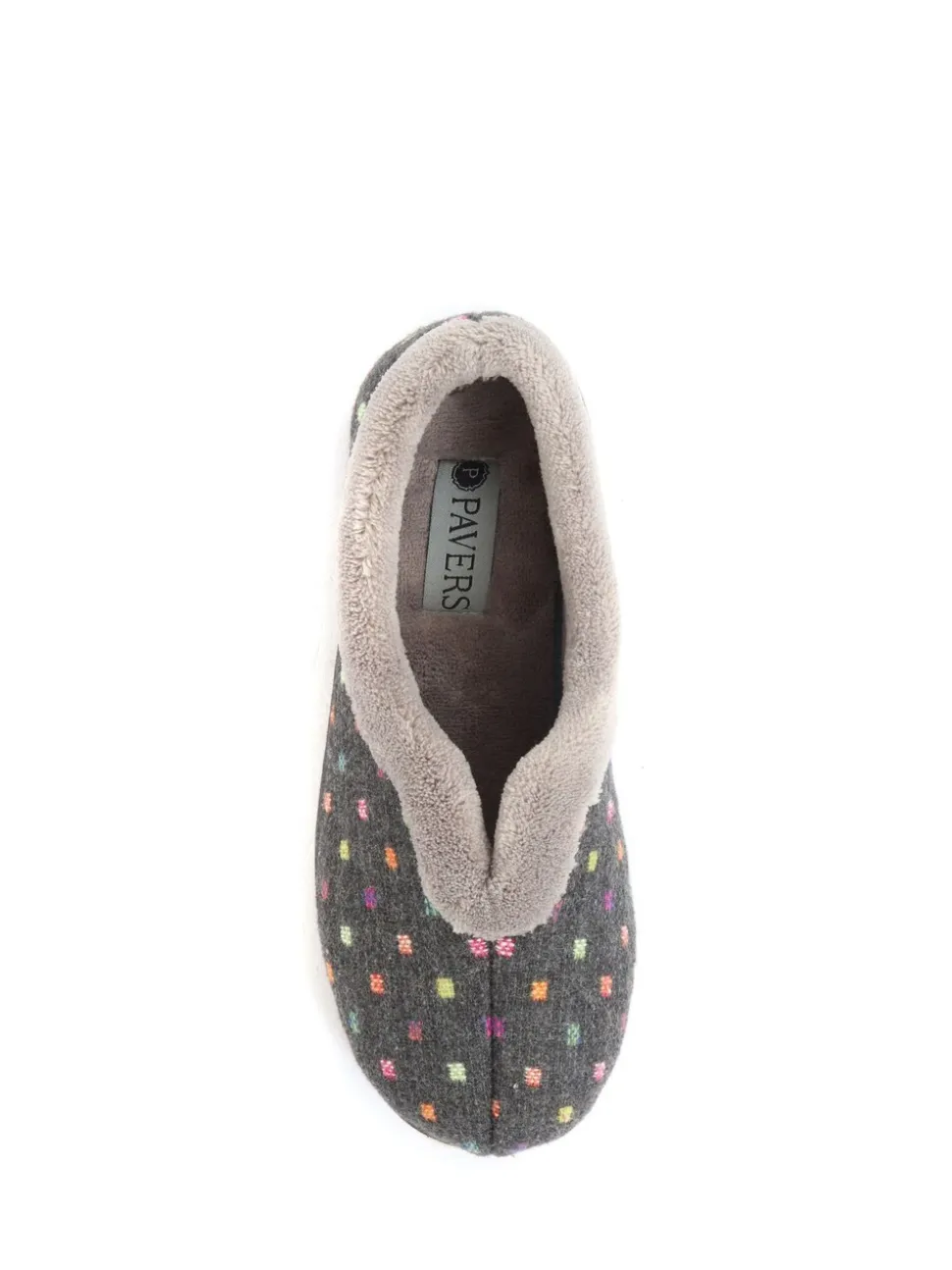 Pavers Grey Polka Dot Slippers