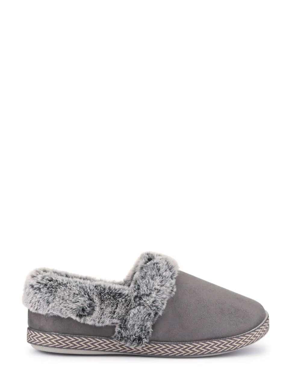 Pavers Grey Warm Lined Memory Foam Slippers