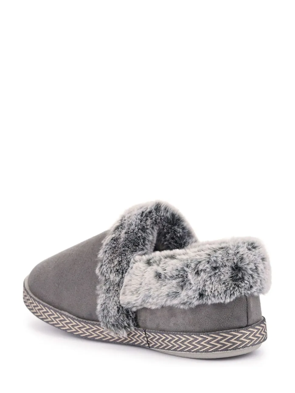 Pavers Grey Warm Lined Memory Foam Slippers