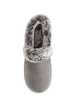 Pavers Grey Warm Lined Memory Foam Slippers